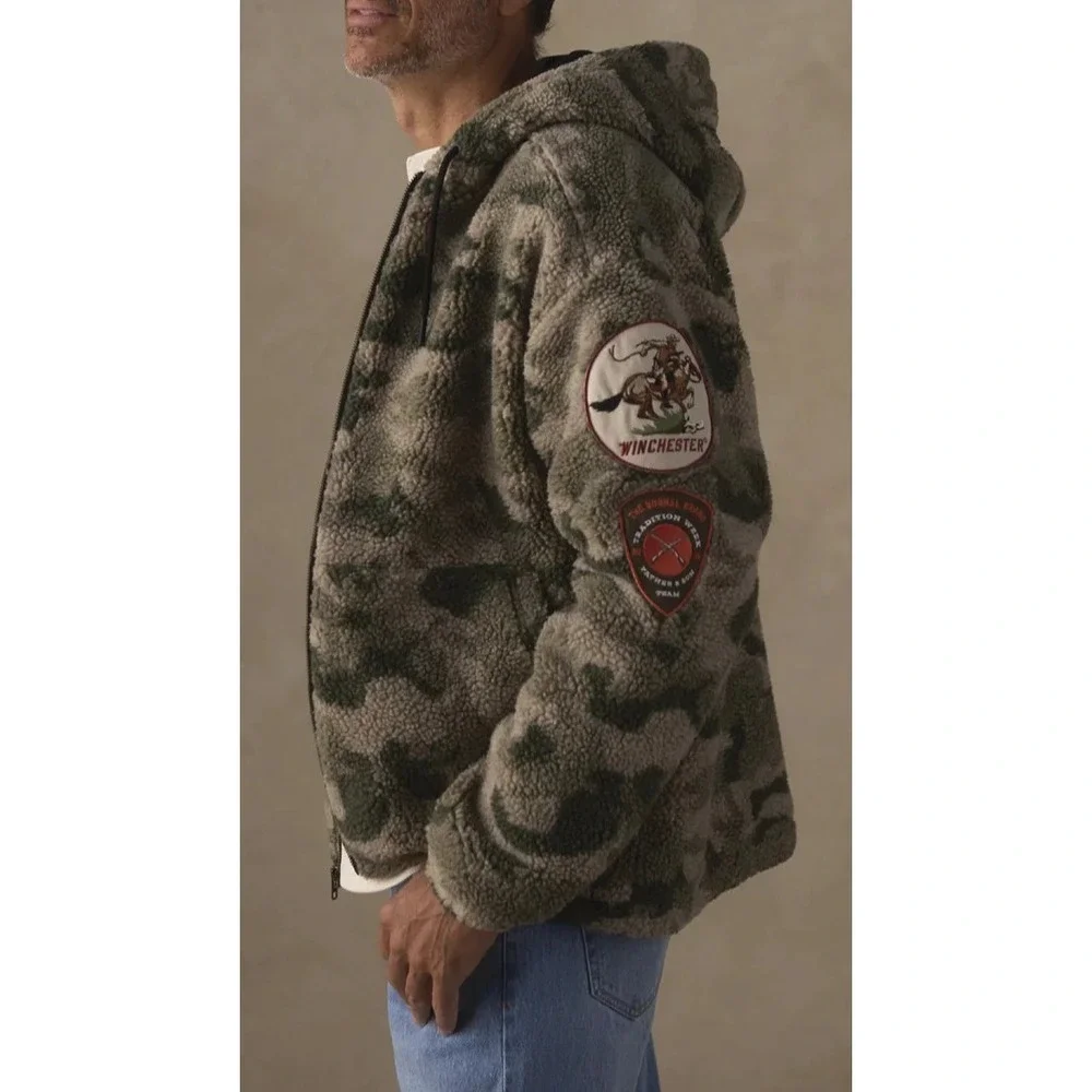 The Normal Brand x Winchester The Tradition Week Sherpa Camo Patch Jacket Large - Picture 5 of 14